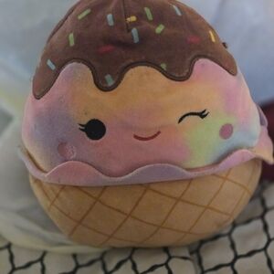 Squishmallows Brown and Pink Ice Cream Plush